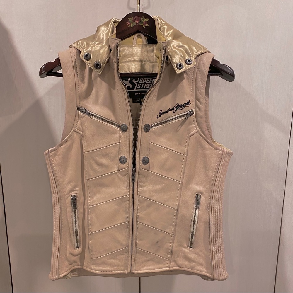 Speed and Strength leather motorcycle vest